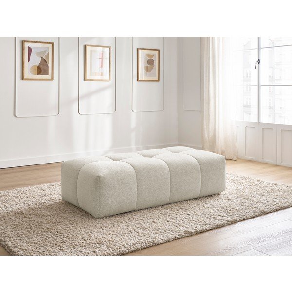 Biały podnóżek z tkaniny szenilowej Everest – Bobochic Paris-image-1