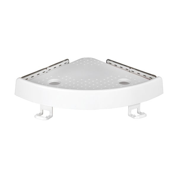 Biała narożna samoprzylepna plastikowa półka łazienkowa Quick-Fit – Allstar-image-2