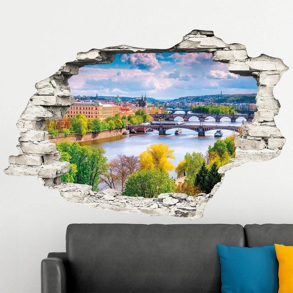 Naklejka ścienna 3D Ambiance Praga Wiosna, 90x60 cm-image-1