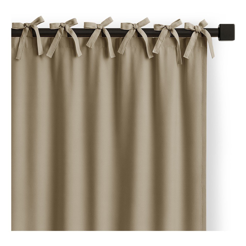 Beżowa zasłona częściowo zaciemniająca (dimout) 140x250 cm Carli Tie – Restilo