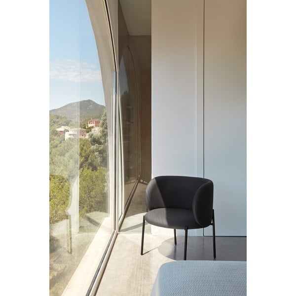 Czarny fotel z imitacji skóry Mogi – Teulat-image-1