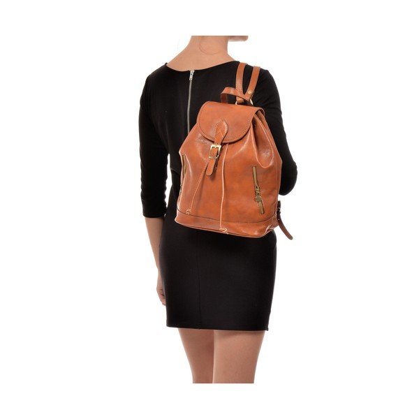 Brązowy skórzany plecak Sofia Cardoni Cindy-image-4