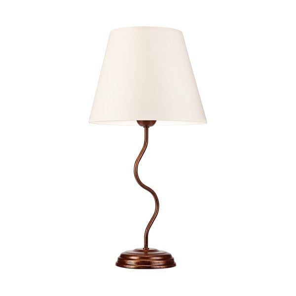 Ciemnobrązowa lampa stołowa z tekstylnym kloszem (wys. 52 cm) Fabrizio – LAMKUR