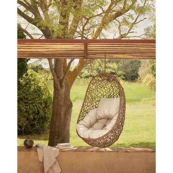 Brązowy wiszący fotel ogrodowy Kave Home Florina-image-1