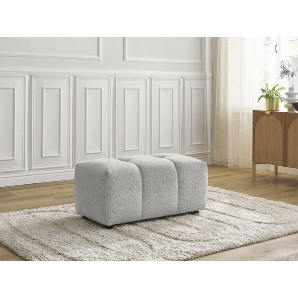 Jasnoszary podnóżek z tkaniny szenilowej Roxelane – Bobochic Paris-image-1