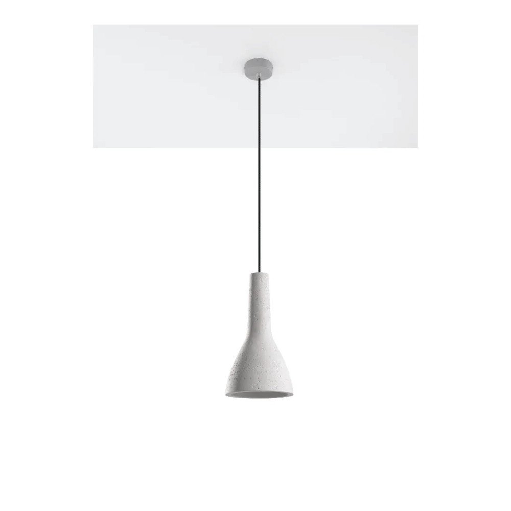 Jasnoszara lampa wisząca z betonowym kloszem ø 17 cm Mattia – Sollux (zdjęcie 6)