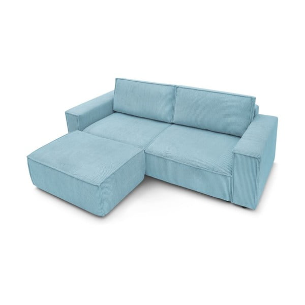 Miętowa sztruksowa rozkładana/ze schowkiem sofa 245 cm Nihad – Bobochic Paris-image-4