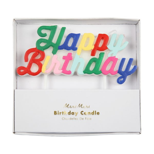 Świeczka na tort Multicolor Happy Birthday – Meri Meri