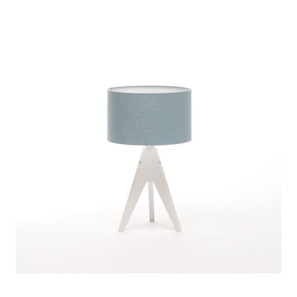 Niebieska lampa stołowa 4room Artist, biała lakierowana brzoza, Ø 25 cm