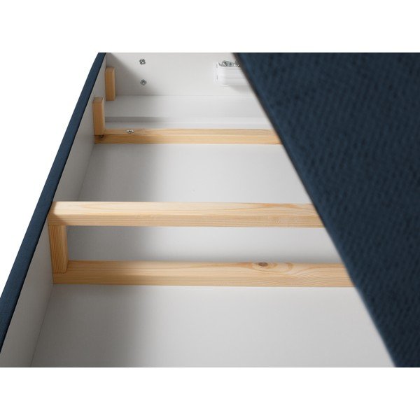 Ciemnoniebieskie łóżko boxspring ze schowkiem 160x200 cm Sunset – Cosmopolitan Design-image-4