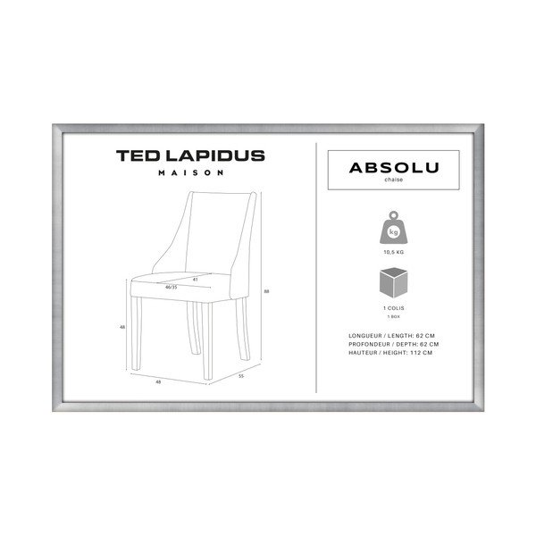 Kremowobiałe krzesło z ciemnobrązowymi nogami Ted Lapidus Maison Absolu-image-3