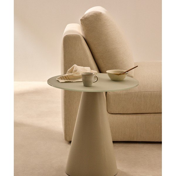 Okrągły stolik ze szklanym blatem ø 50 cm Wilshire – Kave Home-image-1