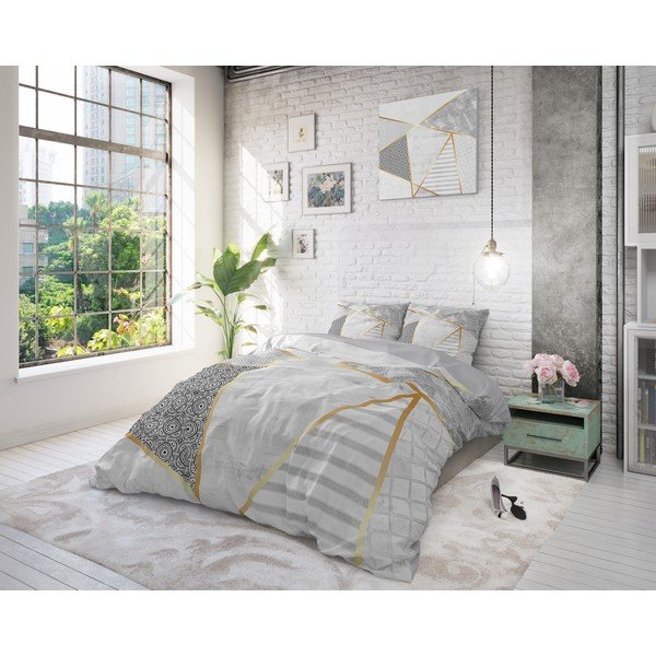 Bawełniana pościel dwuosobowa Pure Cotton Graphic, 200x200/220 cm-image-3