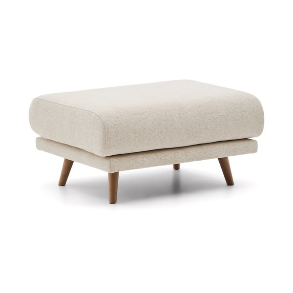 Beżowy podnóżek z tkaniny szenilowej Karin – Kave Home-image-2