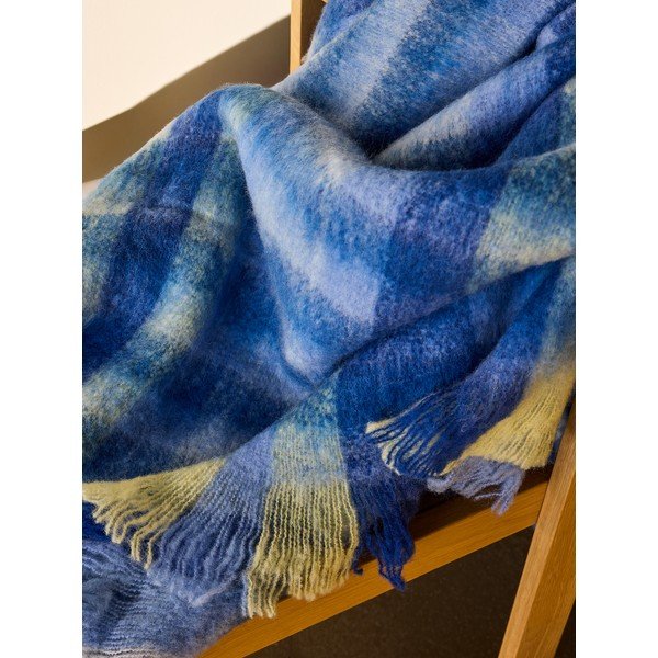 Niebieski koc z mieszanki wełny 140x200 cm Loom – Hübsch-image-2