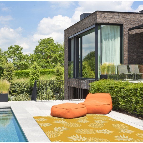 Żółty dywan odpowiedni na zewnątrz Floorita Ananas, 160x230 cm-image-1