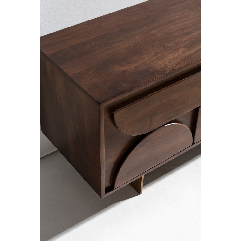 Brązowa szafka pod TV z litego drewna mango 145x55x40 cm Trisha – MOME (zdjęcie 7)