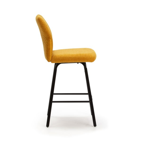 Musztardowe hokery zestaw 4 szt. 65 cm Bei – Marckeric-image-4