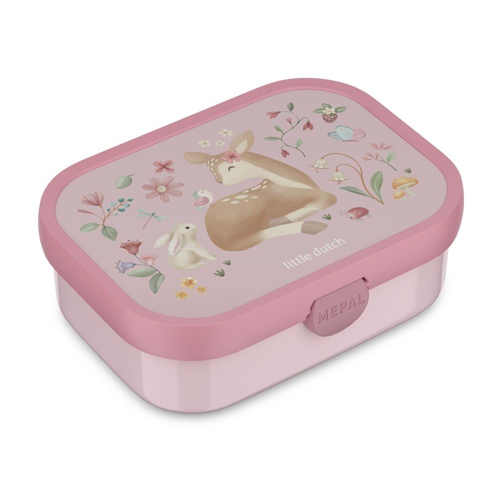Jasnoróżowy plastikowy pojemnik śniadaniowy dla dzieci Fairy Garden by Little Dutch – Mepal