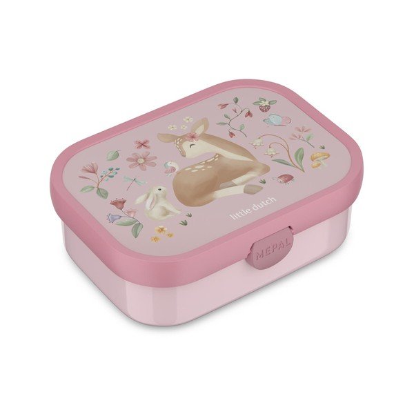 Jasnoróżowy plastikowy pojemnik śniadaniowy dla dzieci Fairy Garden by Little Dutch – Mepal