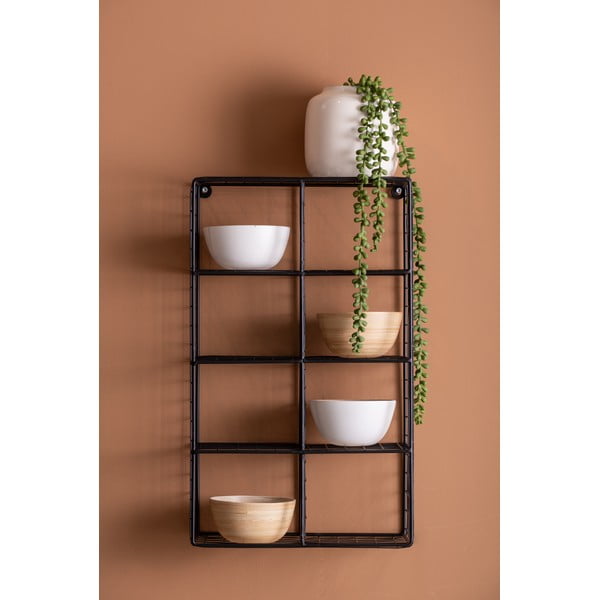 Czarna wielopoziomowa stalowa półka 30 cm Reja – PT LIVING-image-1