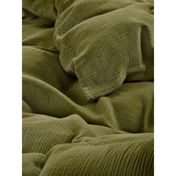 Pościel jednoosobowa muślinowa w kolorze khaki 140x200 cm Amilia – Jotex-image-2