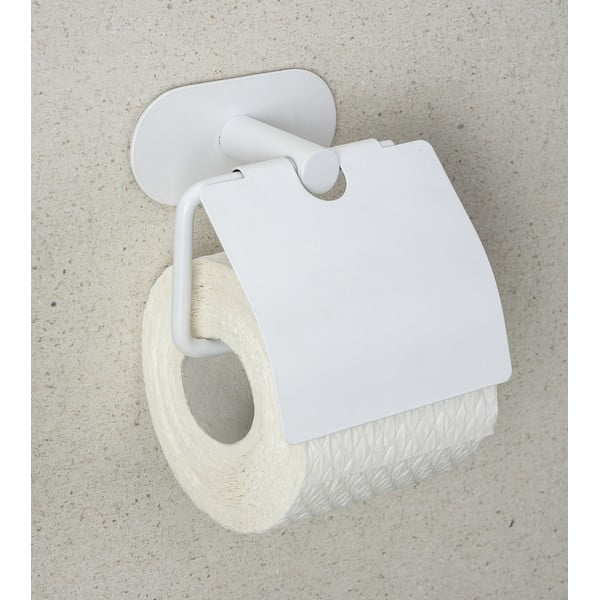 Biały samoprzylepny uchwyt na papier toaletowy ze stali nierdzewnej Orea – Wenko-image-1