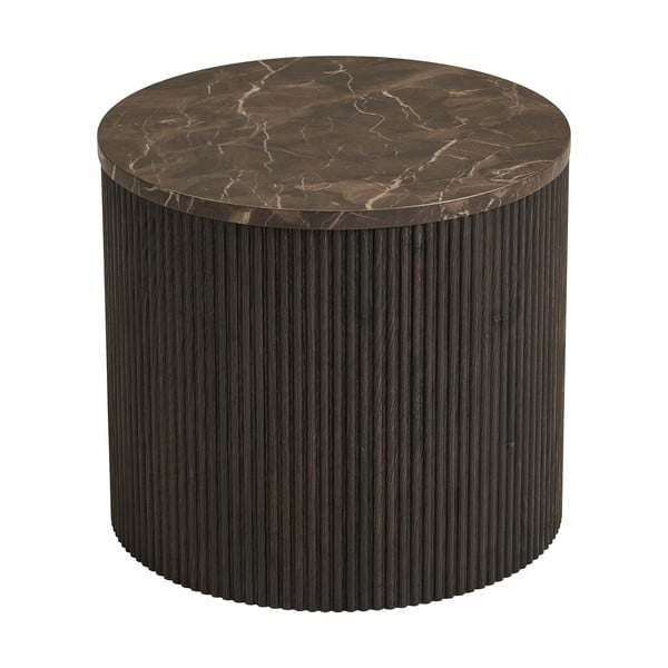 Okrągły stolik z blatem w dekorze marmuru ø 45 cm Rota – House Nordic