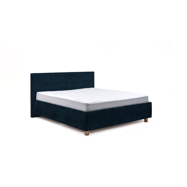 Granatowe dwuosobowe łóżko ze schowkiem DlaSpania Grace, 180x200 cm