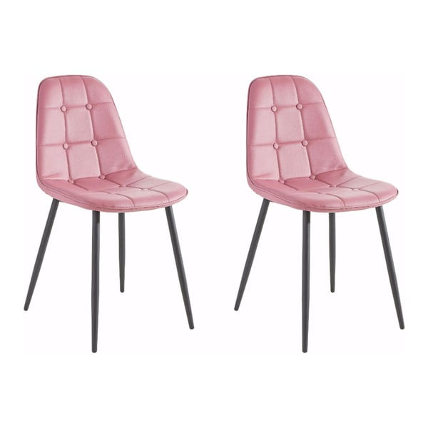 Zestaw 2 różowych krzeseł Støraa Lamar