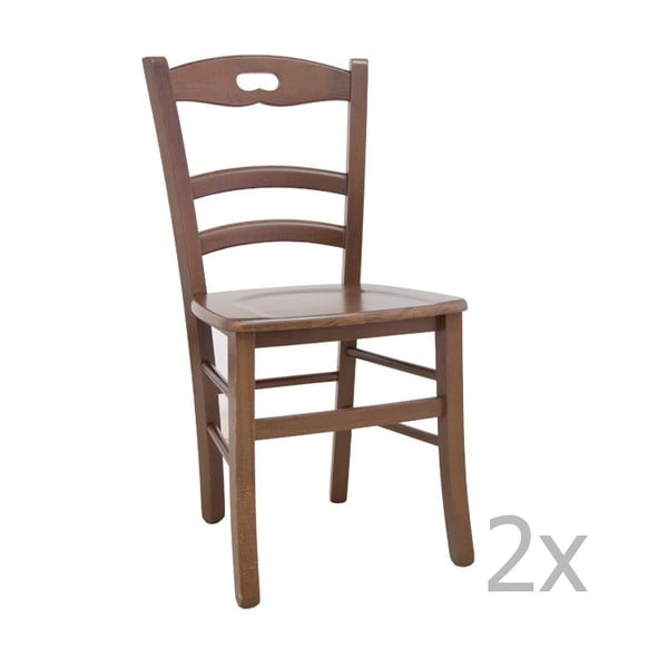 Zestaw 2 krzeseł z jasnego drewna Castagnetti Lavagna