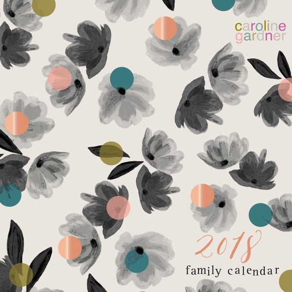Rodzinny kalendarz wiszący 2018 Portico Designs Caroline Gardner Rose Tinted