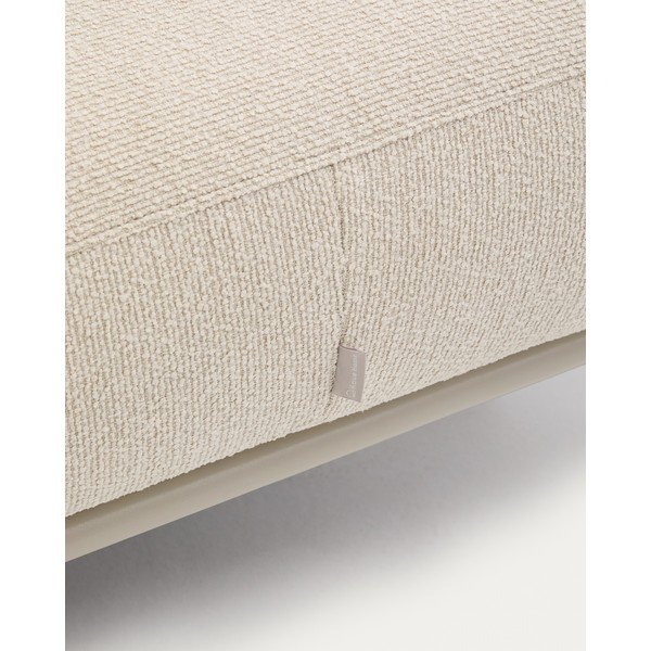 Beżowy podnóżek z materiału bouclé Aurum – Kave Home-image-3