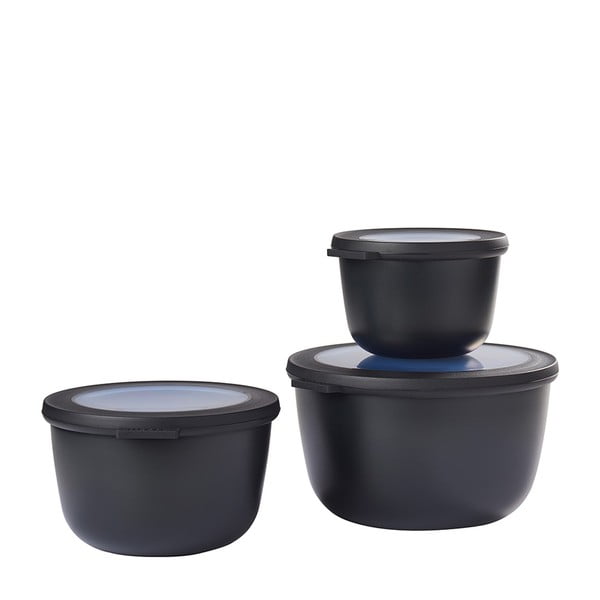 Pojemniki na żywność 3 szt. Nordic black – Mepal