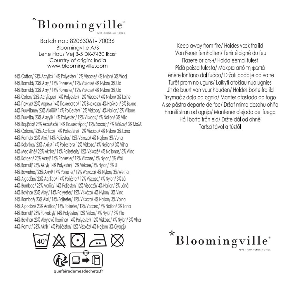 Brązowy koc z bawełny z recyklingu 130x160 cm Arni – Bloomingville (zdjęcie 6)