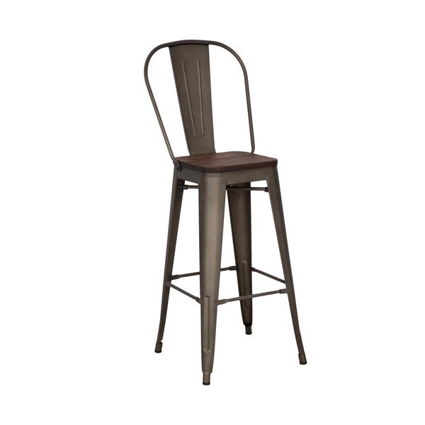 Zestaw 2 czarnych krzeseł barowych Mauro Ferretti Detroit, wysokość 115 cm-image-1
