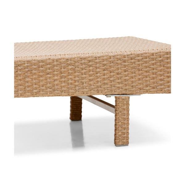 Beżowy leżak ogrodowy ze sztucznego rattanu Bonami Essentials Portugal, dł. 200 cm-image-3