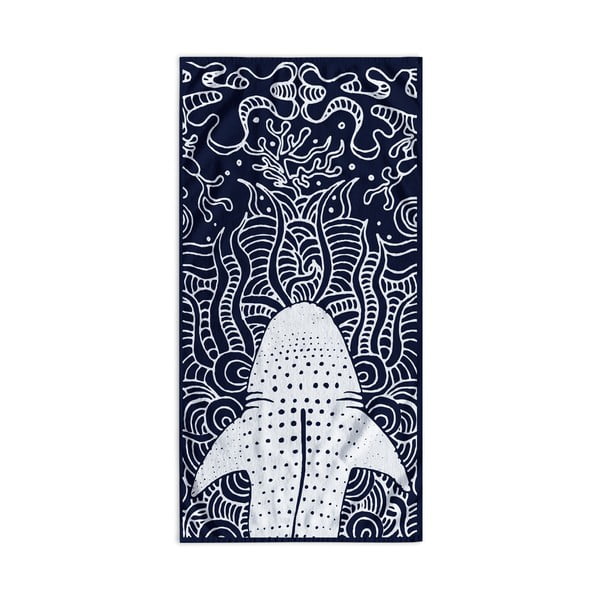 Ciemnoniebieski ręcznik plażowy 90x180 cm Shark – DecoKing
