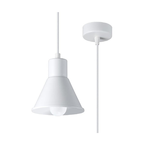 Biała lampa wisząca z metalowym kloszem 14x14 cm Martina – Nice Lamps