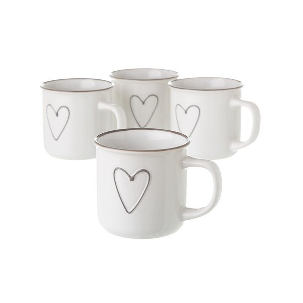 Biały kubek ceramiczny Unimasa Heart, 325 ml-image-1