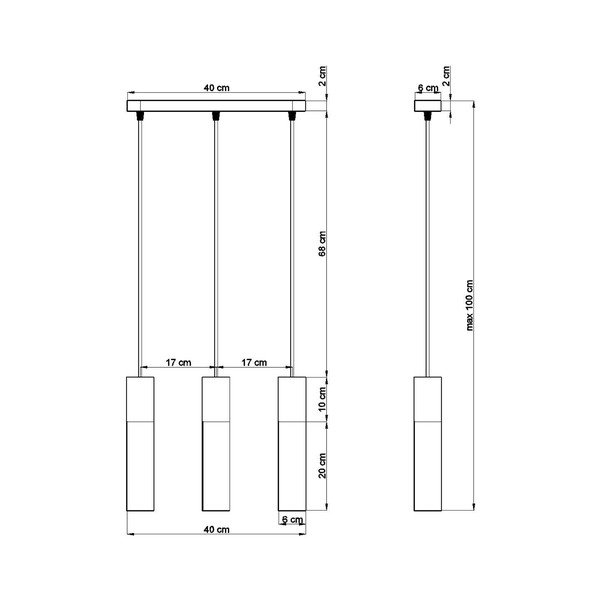 Czarno-szara lampa wisząca Sollux Edo, dł. 40 cm-image-2