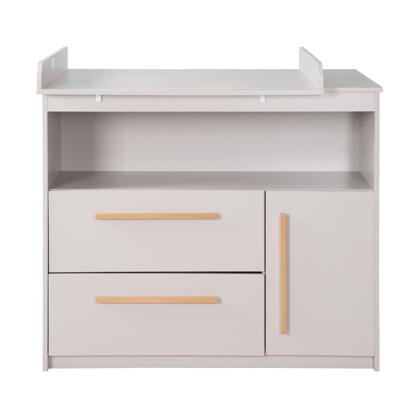 Jasnoszara komoda dziecięca z przewijakiem 107x98x75 cm Lea – Roba