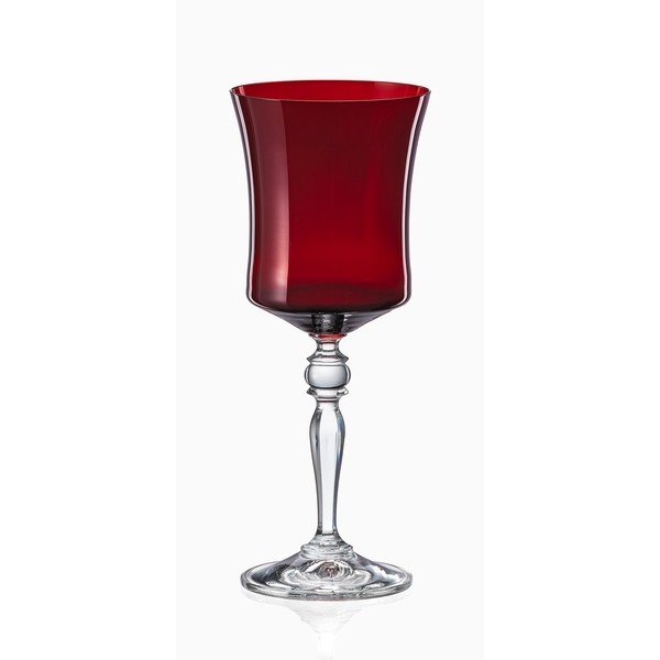 Zestaw 6 czerwonych kieliszków do wina Crystalex Extravagance, 300 ml