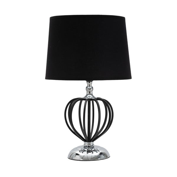 Lampa stołowa w czarno-srebrnym kolorze z tekstylnym kloszem (wys. 44,5 cm) Darky – Mauro Ferretti