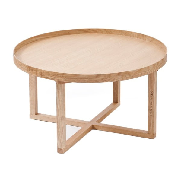 Okrągły stolik z drewna dębowego Wireworks Round, Ø 66 cm