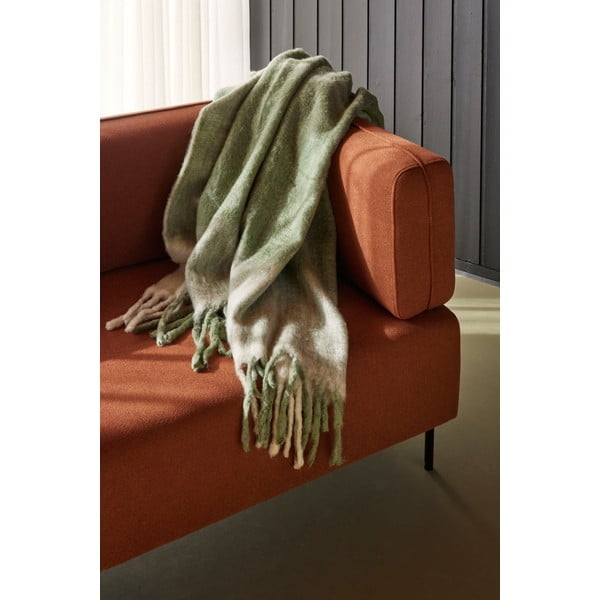 Biało-zielony koc 200x140 cm Inlet – Hübsch-image-1