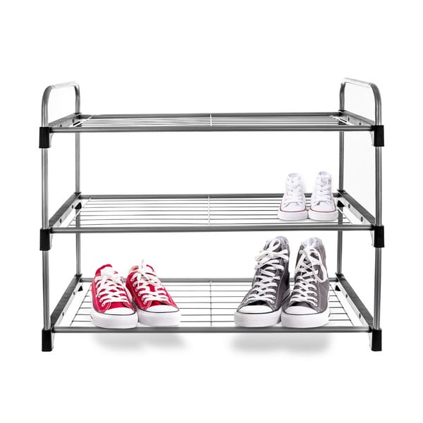 Srebrny metalowy regał na buty – Orion-image-2