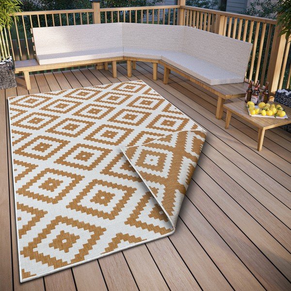 Żółto-biały dywan odpowiedni na zewnątrz 200x290 cm Malta – NORTHRUGS-image-1