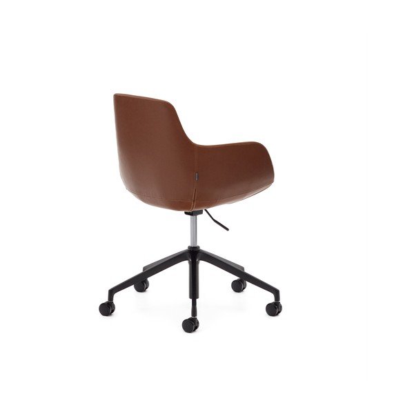 Koniakowe krzesło biurowe z imitacji skóry Tissiana – Kave Home-image-4