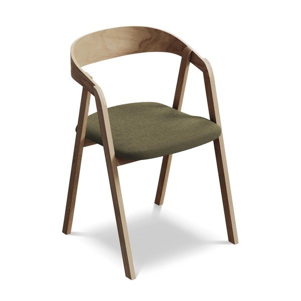 Zielony fotel jadalniany z litego drewna Erika – Makamii